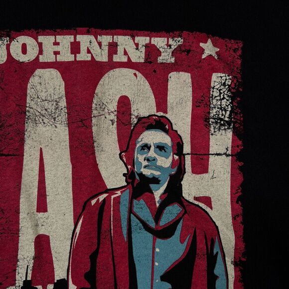 Vintage 2011 Johnny Cash at Nashville TN Folsom Prison Print T Shirt Men's 2XL - Picture 5 of 6